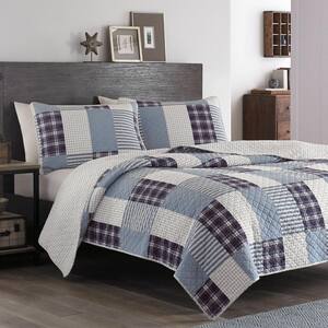 Eddie Bauer Camano Island 3-Piece Red Plaid Cotton Full/Queen Quilt Set ...