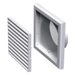 Plastic 7.3 in. x 7.3 in. Ceiling/Wall Rectangular Grille in White for 6 in. Duct Opening