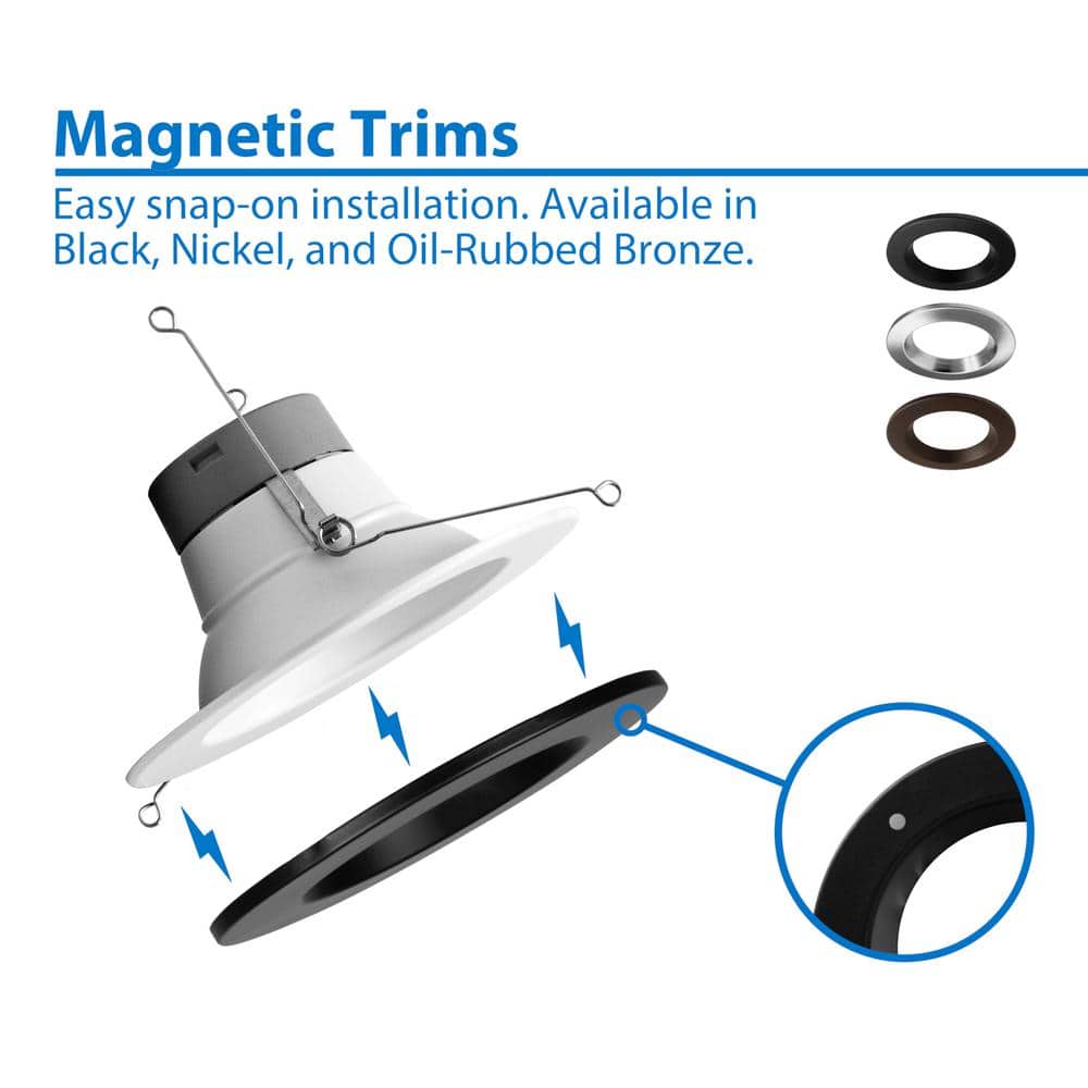 6-Inch White Dimmable LED Retrofit Recessed Lighting Kit, 12-Pack