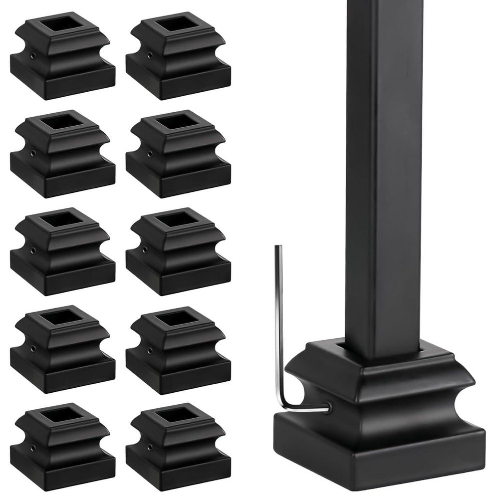 10-Pack Black Iron Baluster Shoes with Screws for 1/2 Square Stair Railing Kit, Durable and Easy to Install Iron price history on PriceWatchPro