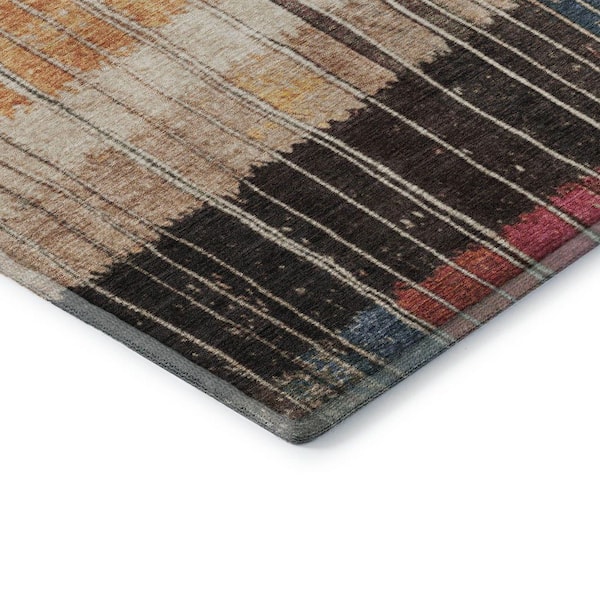 Mayfield Premium Machine Washable Abstract AMF1962 Beige 2 ft. x 7 ft. Runner Rug