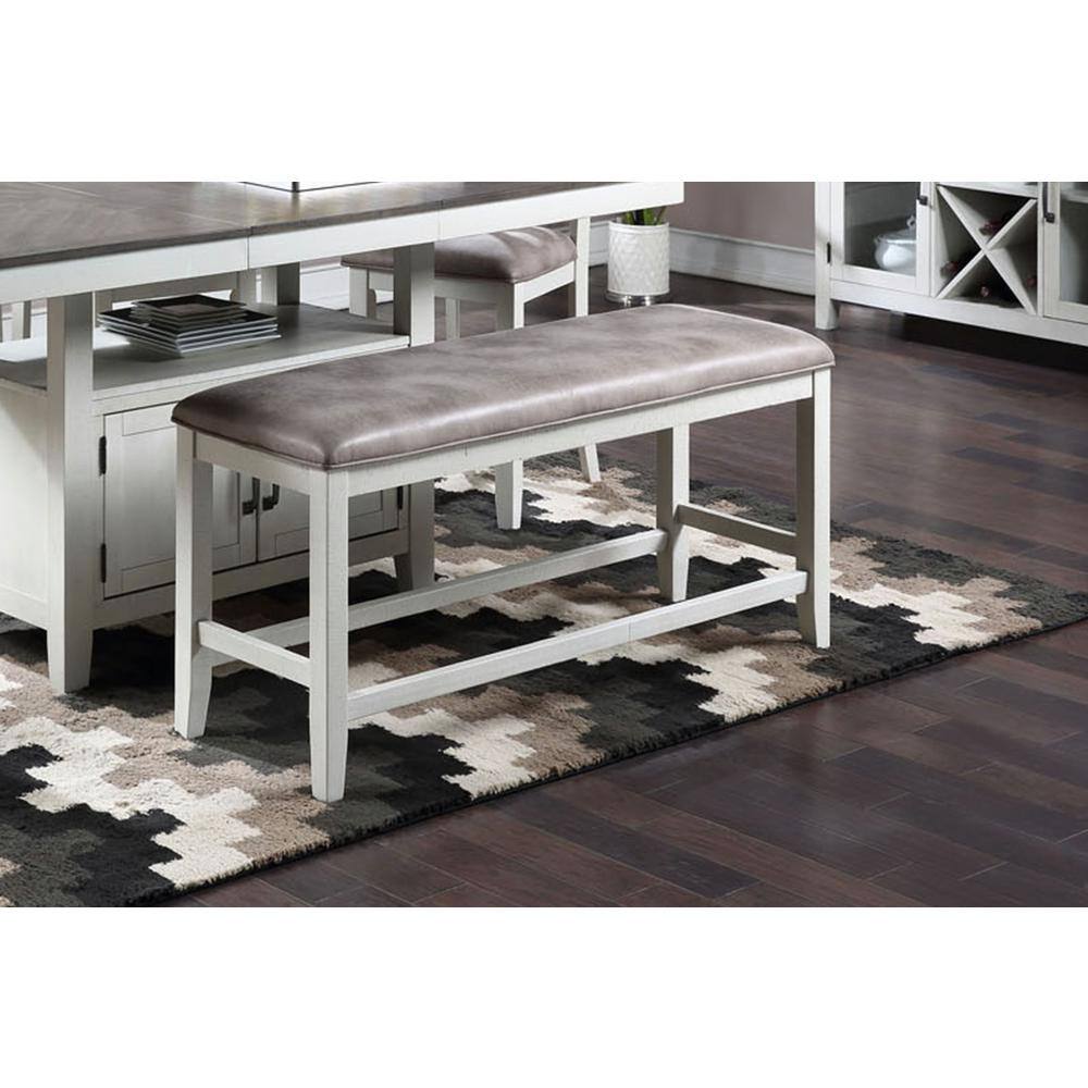 New Classic Furniture Richland White Solid Wood Bedroom Bench with Brown Fabric Seat price history on PriceWatchPro