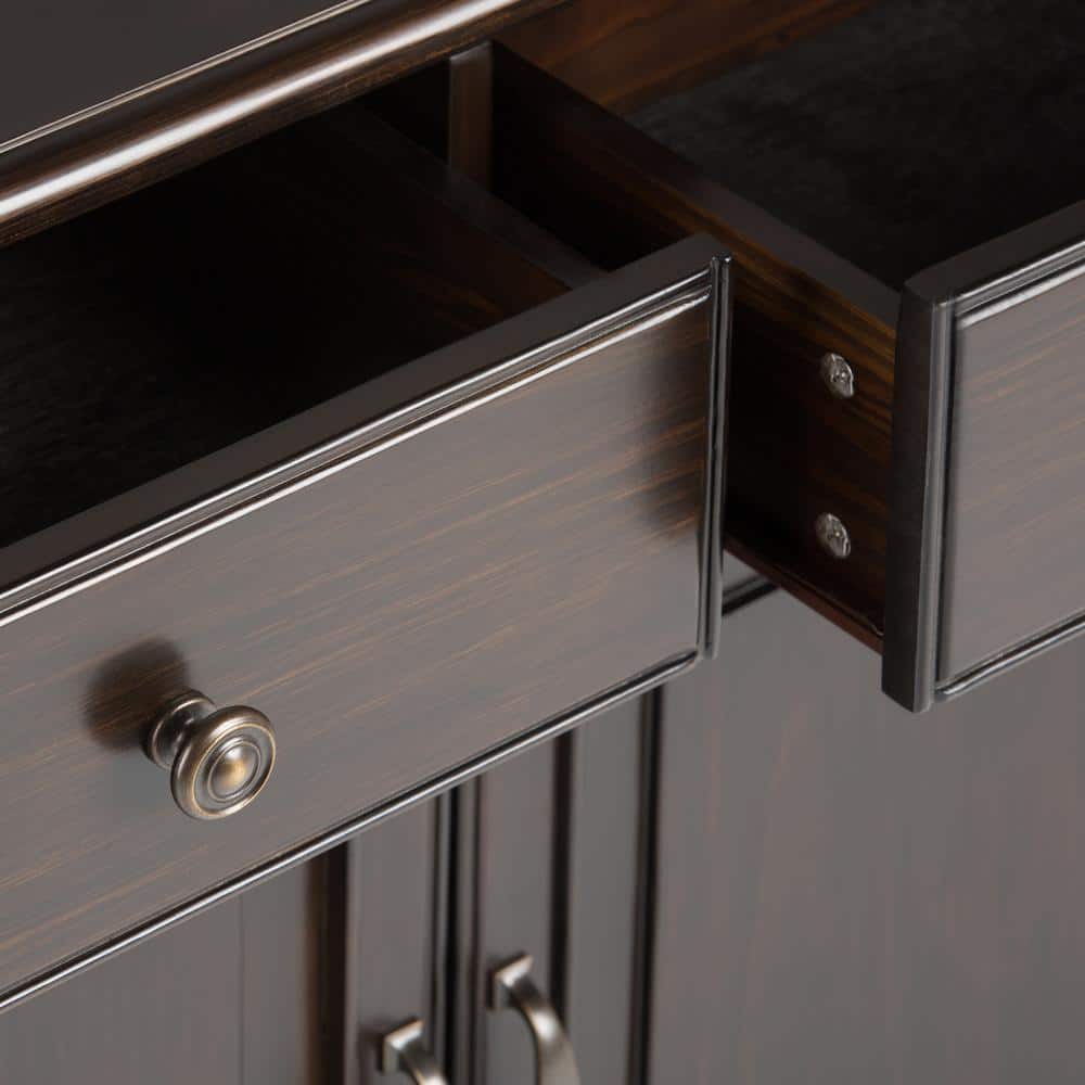Connaught Dark Chestnut Brown Solid Pine Entryway Storage Cabinet