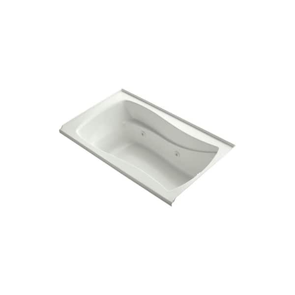 KOHLER Mariposa 60 in. Right Drain Rectangular Alcove Whirlpool Bathtub in Dune