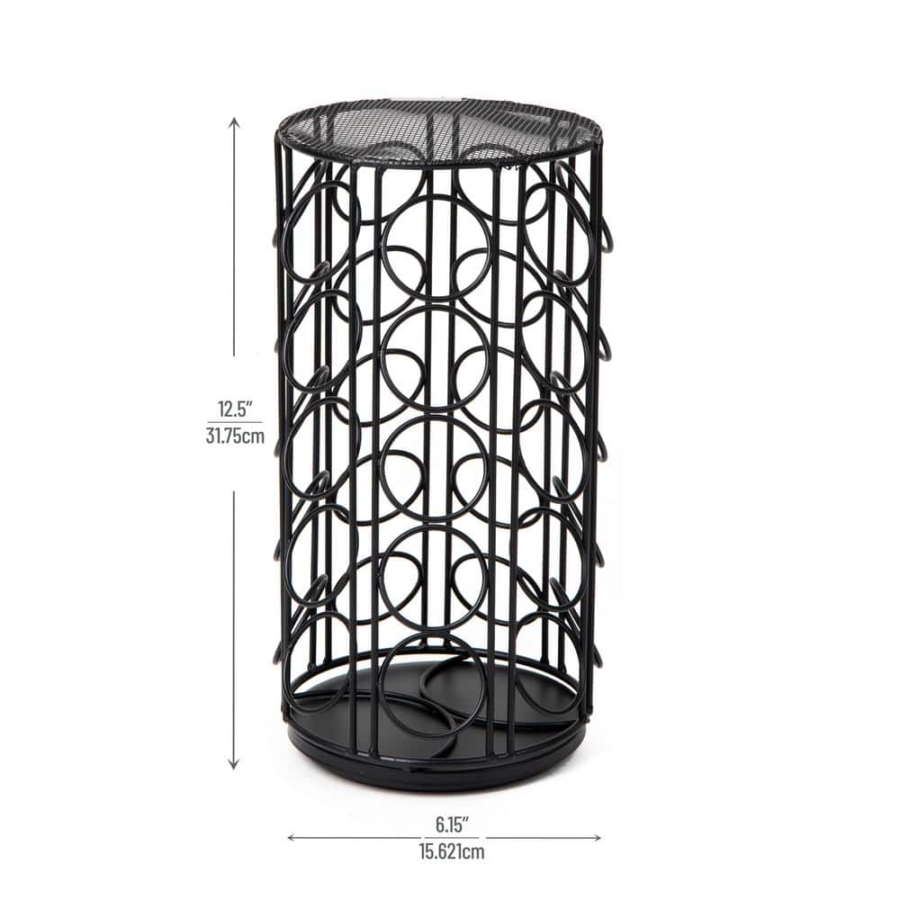 Black Powder-Coated Metal Coffee Pod Carousel with 35-Pod Capacity