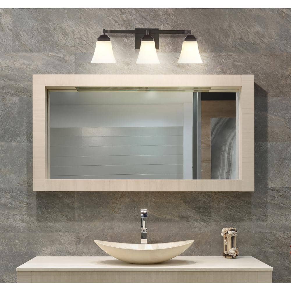Staunton 24" Oil-Rubbed Bronze 3-Light Vanity with Clear Glass Shades