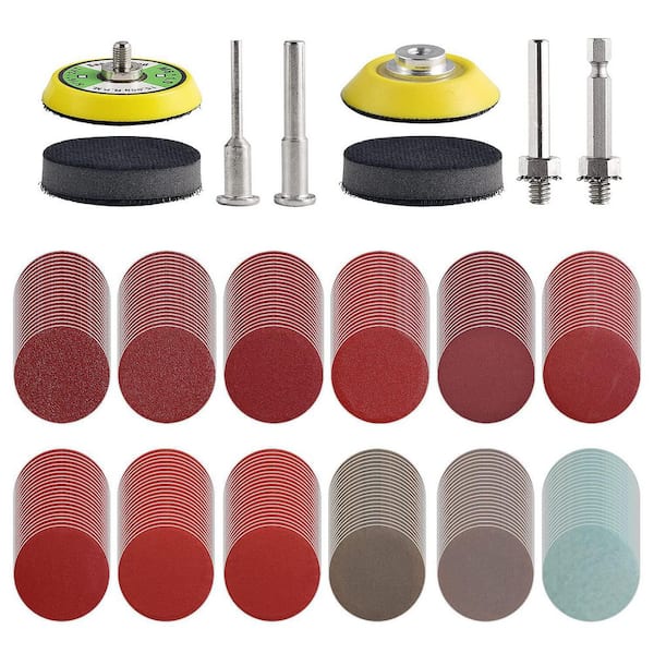 240 Piece 2 in. Sanding Discs Variety Kit for Drill Grinder Rotary Tools 80-3000 Grit Pads with Backer Plate