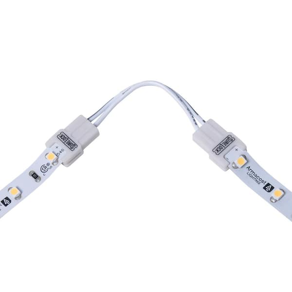 Commercial Electric 13 ft. White Connector Cord LED Strip Light Accessory  Pack (4 Wire-to-Tape Connectors, 6 Wire Mounting Clips) 560110 - The Home  Depot