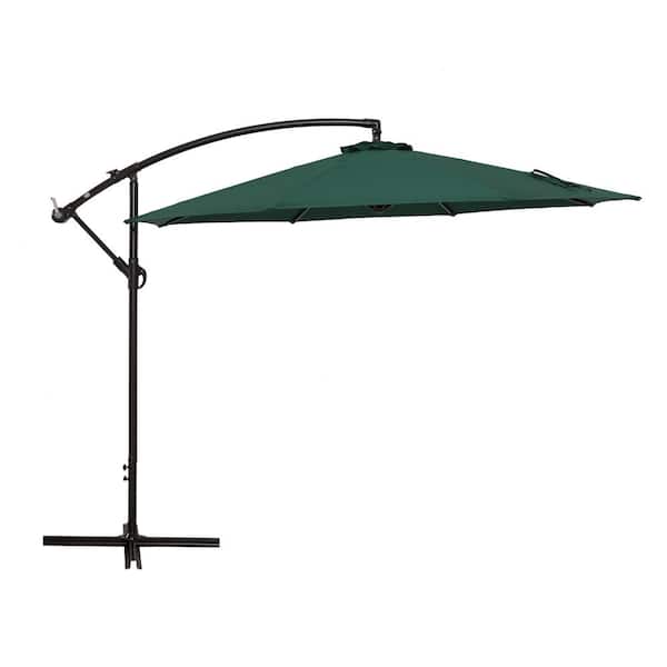 Unbranded 10 ft. Cantilever Outdoor Adjustable Offset Hanging Patio Umbrella in Dark Green