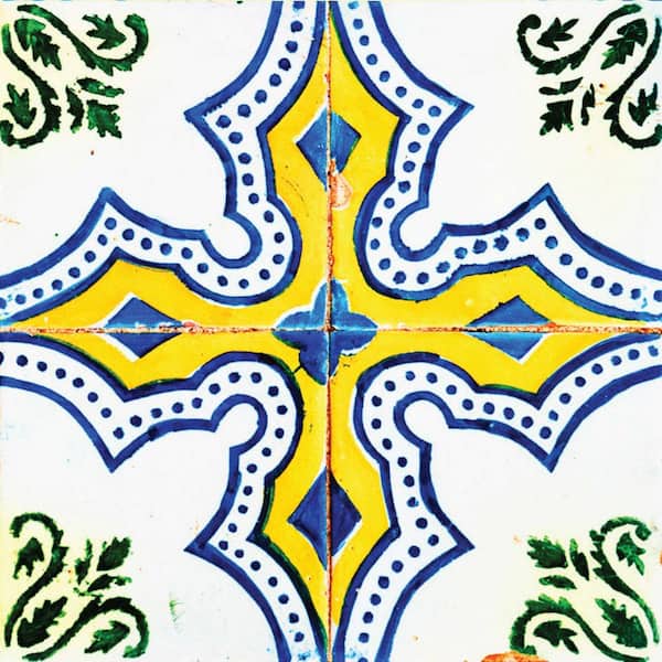 MI ALMA Blue/Yellow/White H51 7 in. x 7 in.Vinyl Peel and Stick Tile (24 Tiles, 8.17 sq. ft./Pack)
