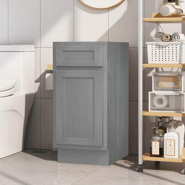 Vanity Art 15 in. W x 21 in. D x 32.5 in. H 1-Drawer Bath Vanity Cabinet without Top in Silver