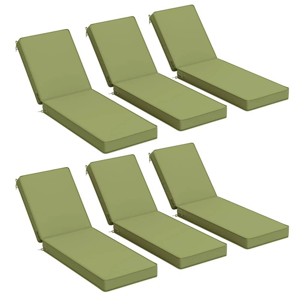 72 x 21 x 4 in. Outdoor Chaise Lounge Cushion Waterproof Patio Beach Pool Replacement Cushion Only Light Green (6-Pack) price history on PriceWatchPro