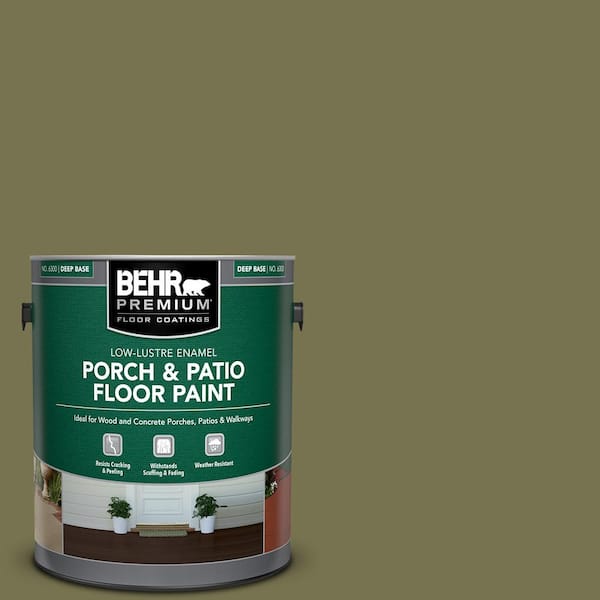 BEHR PREMIUM 1 gal. #S350-6 Truly Olive Low-Lustre Enamel Interior/Exterior Porch and Patio Floor Paint