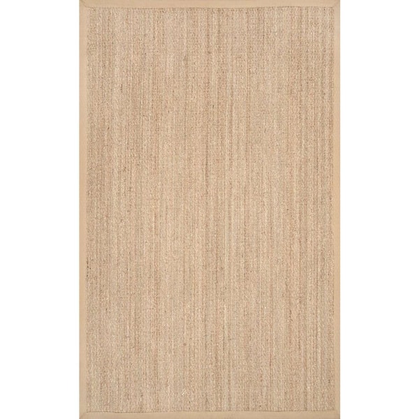 nuLOOM Elijah Seagrass with Border Beige Doormat 3 ft. x 5 ft. Area Rug