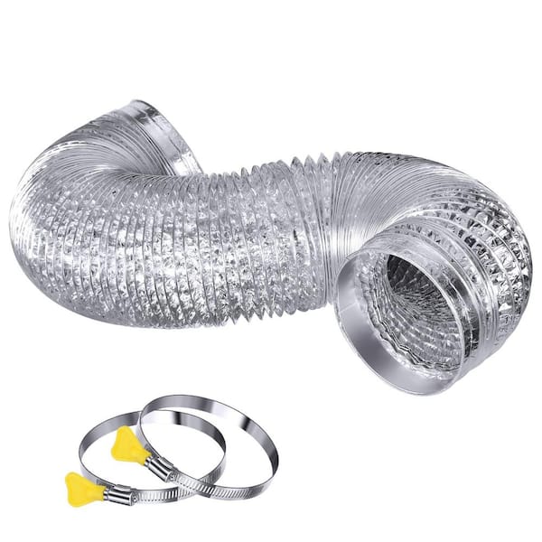 Angel Sar 4 in. x 25 ft. Heavy Duty Flexible Dryer Vent Duct Hose, Aluminum Foil Grow Tent Exhaust Fan Ducting Kit