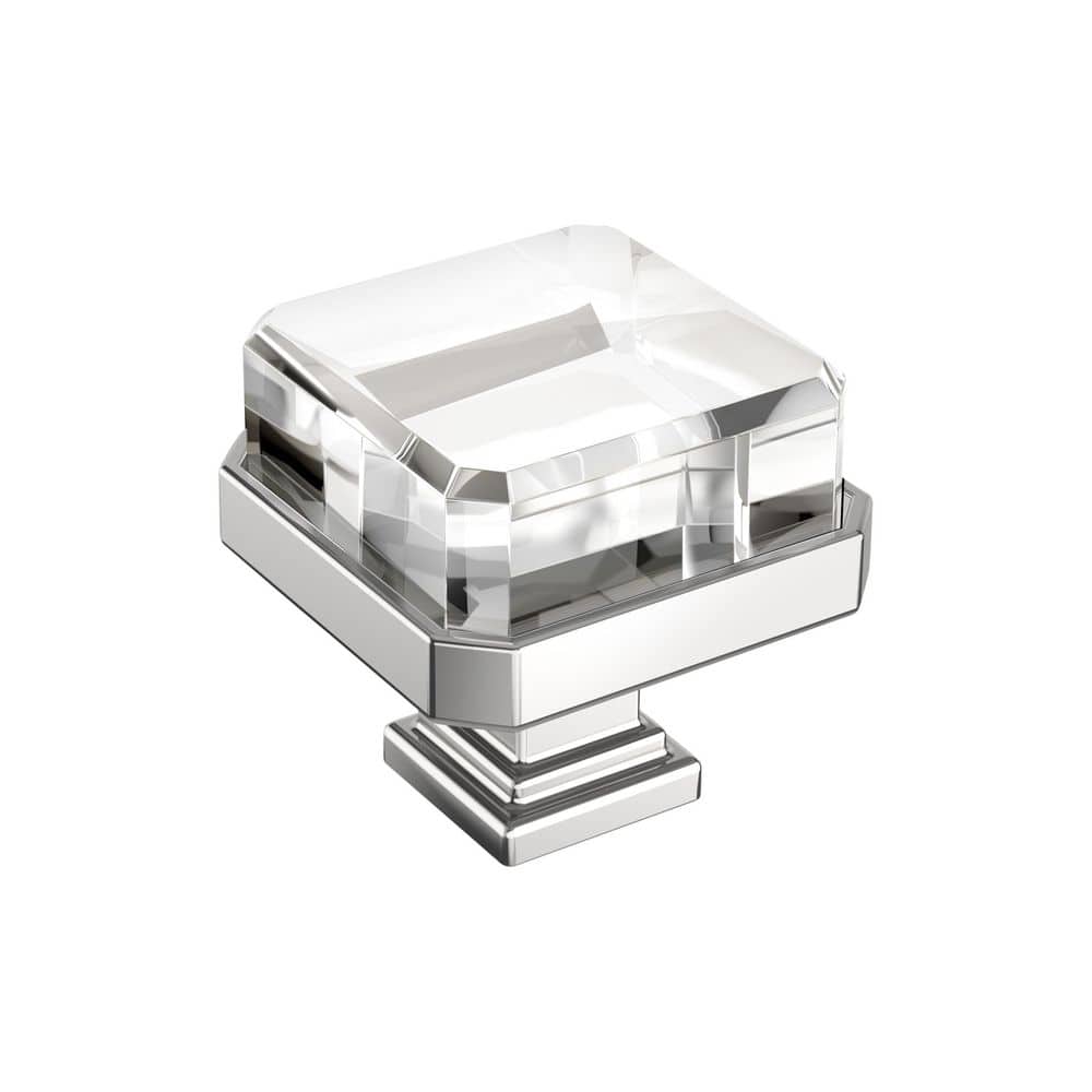 Glacio 1-3/8 in. (35mm) Length Clear/Polished Chrome Square Cabinet Knob price history on PriceWatchPro