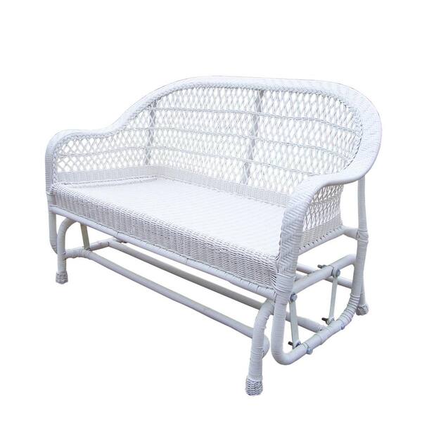 Unbranded Coventry White Wicker Outdoor Glider