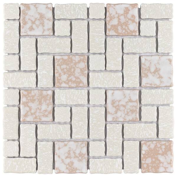 Merola Tile Academy Bone 11 3 4 in. x 11 3 4 in. Porcelain Mosaic