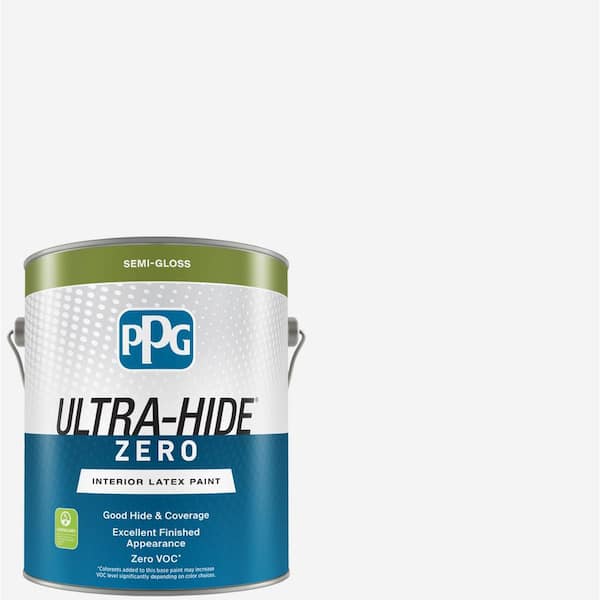 PPG Ultra-Hide Zero 1 gal. Pure White/Base 1 Semi-Gloss Interior Paint