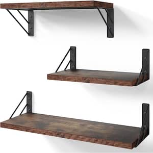5.5 in. W x 4 in. H x16.5 in. D Polyurethane Rectangular Shelf in Brown 3 Sets Adjustable Shelves