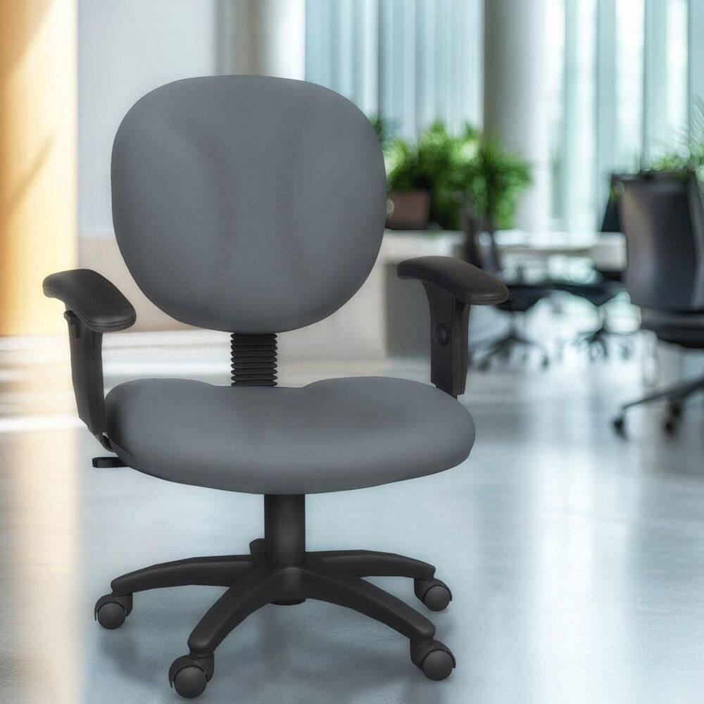 Comfort Series Fabric Swivel Computer Task Chair in Grey with Adjustable Arms price history on PriceWatchPro