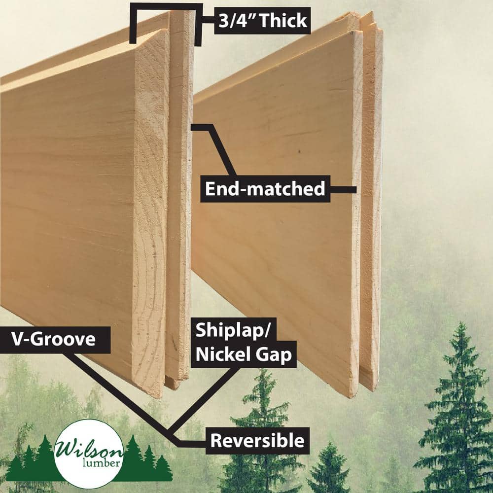 Wilson 8" Unfinished Knotty Pine Tongue and Groove Planks