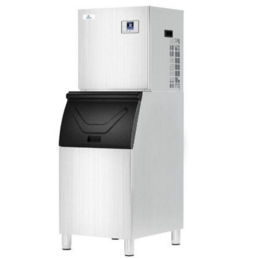 22 in. 520lbs. Full Size Cubes Freestanding Air Cooled Commercial Ice Maker with Bin in Stainless Steel