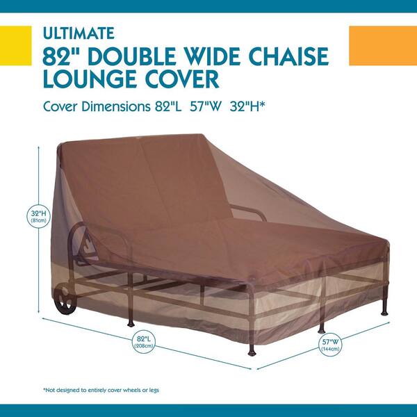 Duck Covers Ultimate Double Patio Chaise Lounge Cover 82