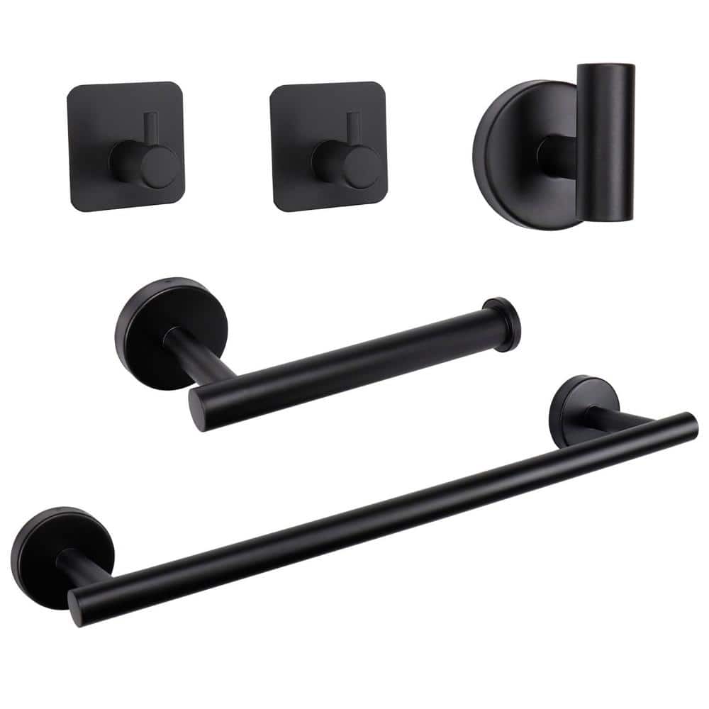 5-Piece Bathroom Hardware Set with 16-inch Towel Bar, Holder and Hooks in Matte Black price history on PriceWatchPro