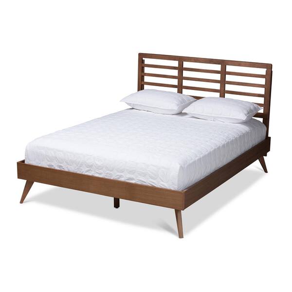 Baxton Studio Calisto Walnut Full Platform Bed 156 94079422 HD