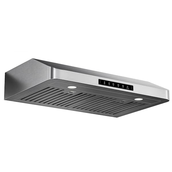 30 in. 600 CFM Ducted Under Cabinet Range Hood in Stainless Steel with 3-Way Venting and Removable LED