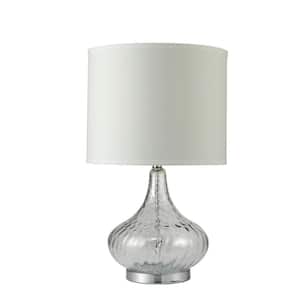 24.5 in. Silver Standard Light Bulb Gourd Bedside Table Lamp