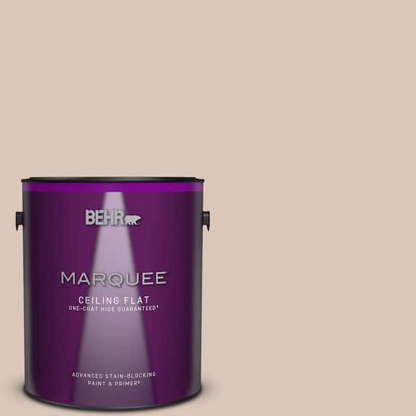 1 gal. #MQ3-38 Suede Beige One-Coat Hide Ceiling Flat Interior Paint & Primer