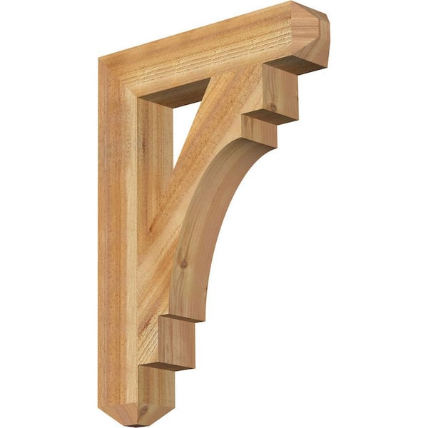 Ekena Millwork 4 in. x 28 in. x 20 in. Western Red Cedar Merced Craftsman Rough Sawn Bracket
