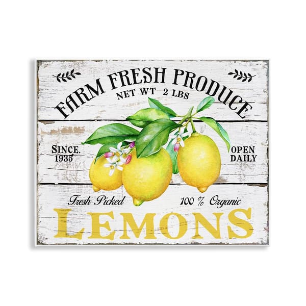Stupell Industries Farm Fresh Produce Lemons by Creatif Belle Unframed Food Graphic Art Print 11 in. x 14 in.