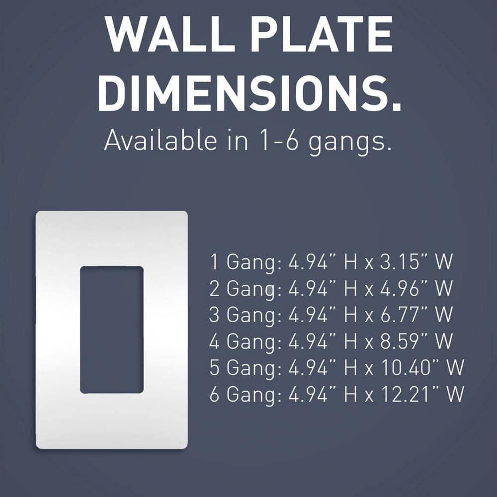 White Polycarbonate 2-Gang Screwless Wall Plate