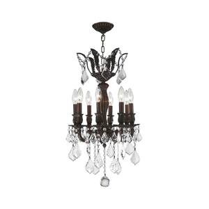 Versailles 8-Light Flemish Brass Chandelier with Clear Crystal