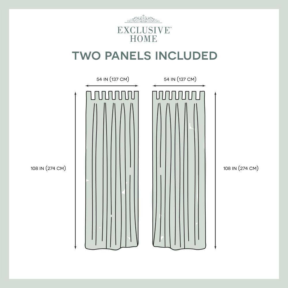 White Polyester Room-Darkening Tab Top Curtain Panels