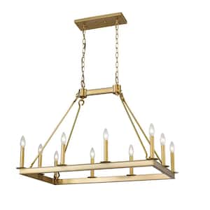 Barclay 10-Light Olde Brass Chandelier with No Shade