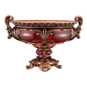 Burgundy Ruby Polyresin Decorative Bowl