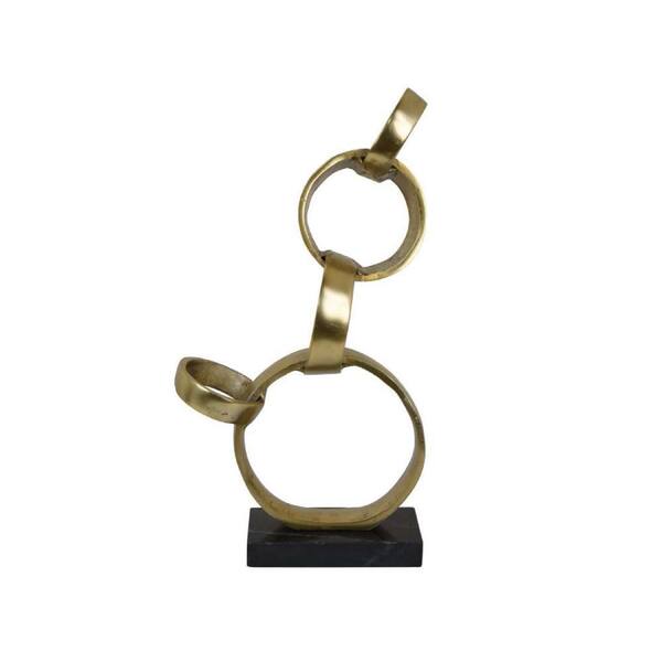Benjara Lo Gold and Black 5 in. x 17 in. Rectangular Metal