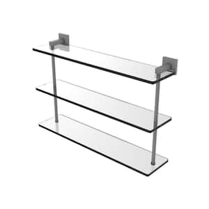 Montero Collection 22 in. Triple Tiered Glass Shelf in Matte Gray