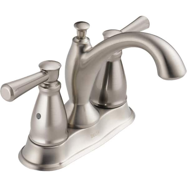 Delta Linden 4 in. Centerset 2-Handle Bathroom Faucet in Stainless