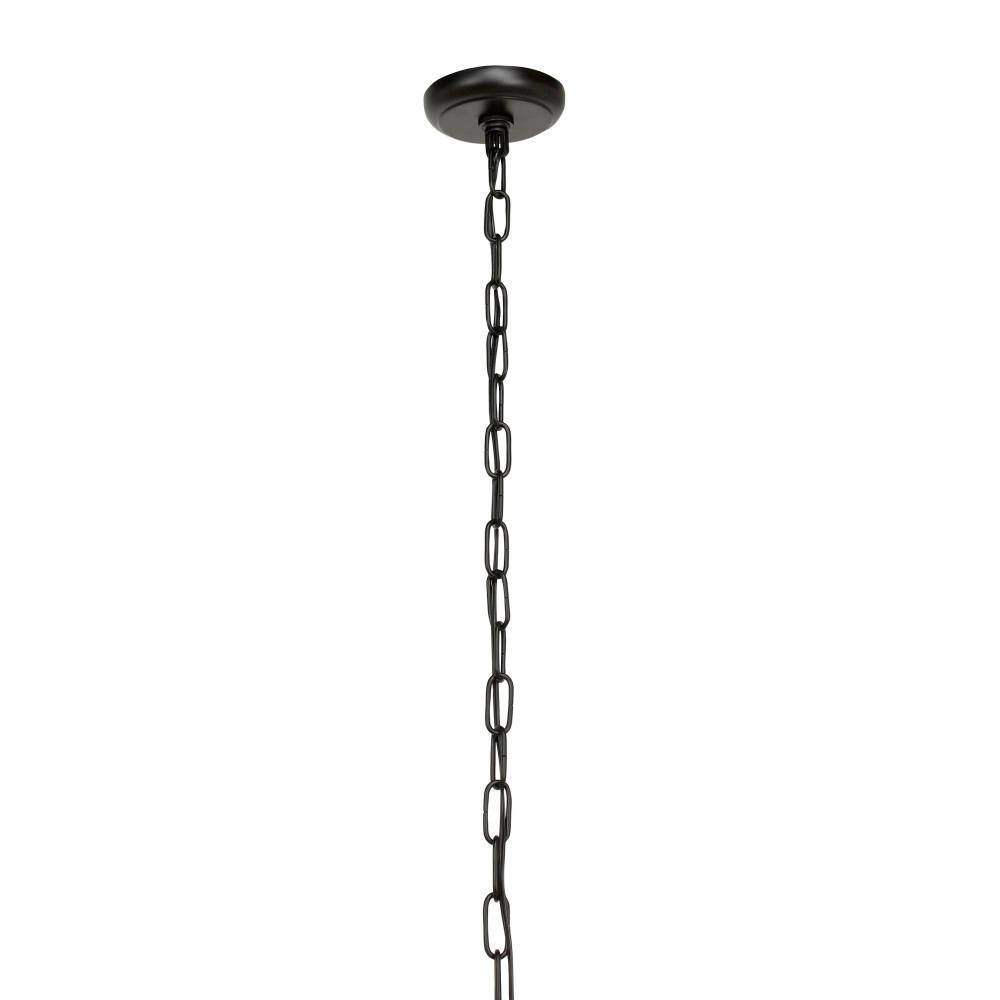 Elegant 24" Black Metal and Crystal Drum Chandelier with Edison Bulbs