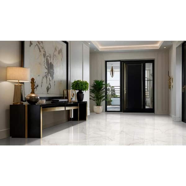MSI Briella Gold 12 in. x 24 in. Polished Porcelain Marble Look Floor and Wall Tile (16 sq. ft./ Case) NBRIGOLDP1224-C