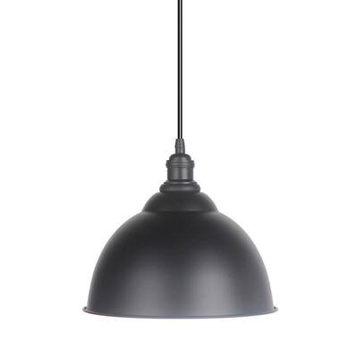 Worth Home S Instant Pendant 1 Light Matte Black Recessed Conversion Kit With Metal Shade Pbn 7101 The Depot - Recessed Light To Pendant Fitter Conversion Kit Black