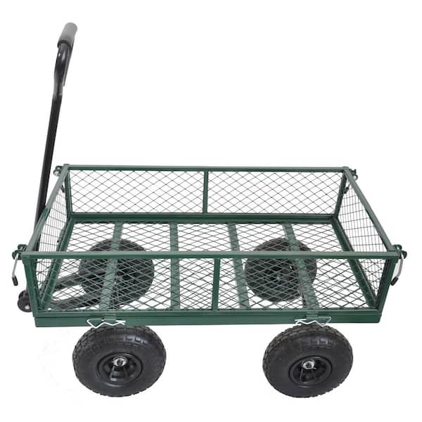 Kahomvis 3 cu. ft. Metal Wagon Cart Garden Cart