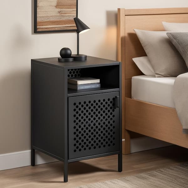 SAUDER Boulevard Cafe 1-Door Black Nightstand