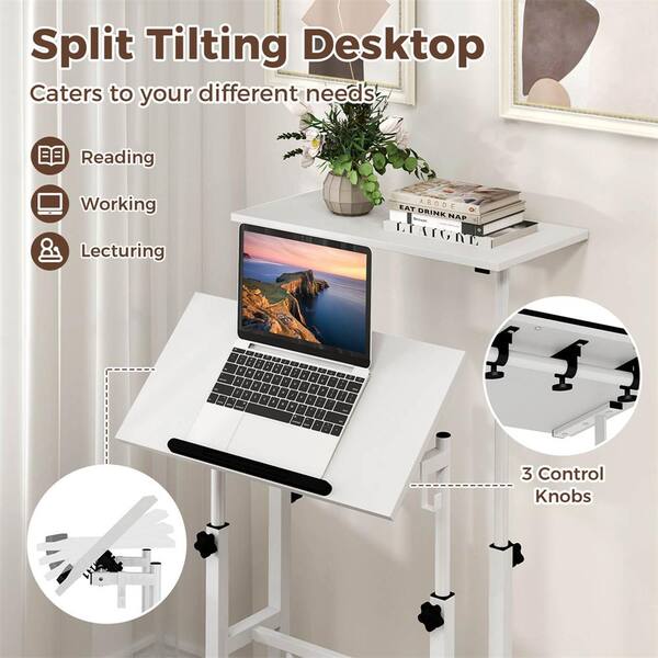 Mount-It! Mobile Standing Laptop Desk, Height Adjustable Rolling Sit
