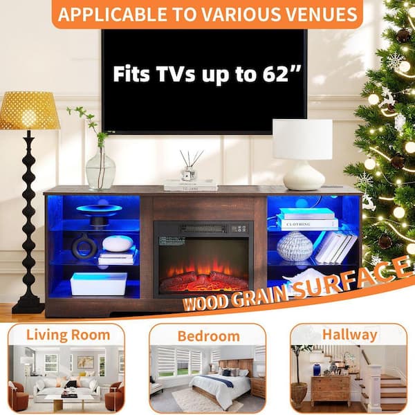 ToolCat 58 in. Freestanding TV Stand, with 18 in Electric